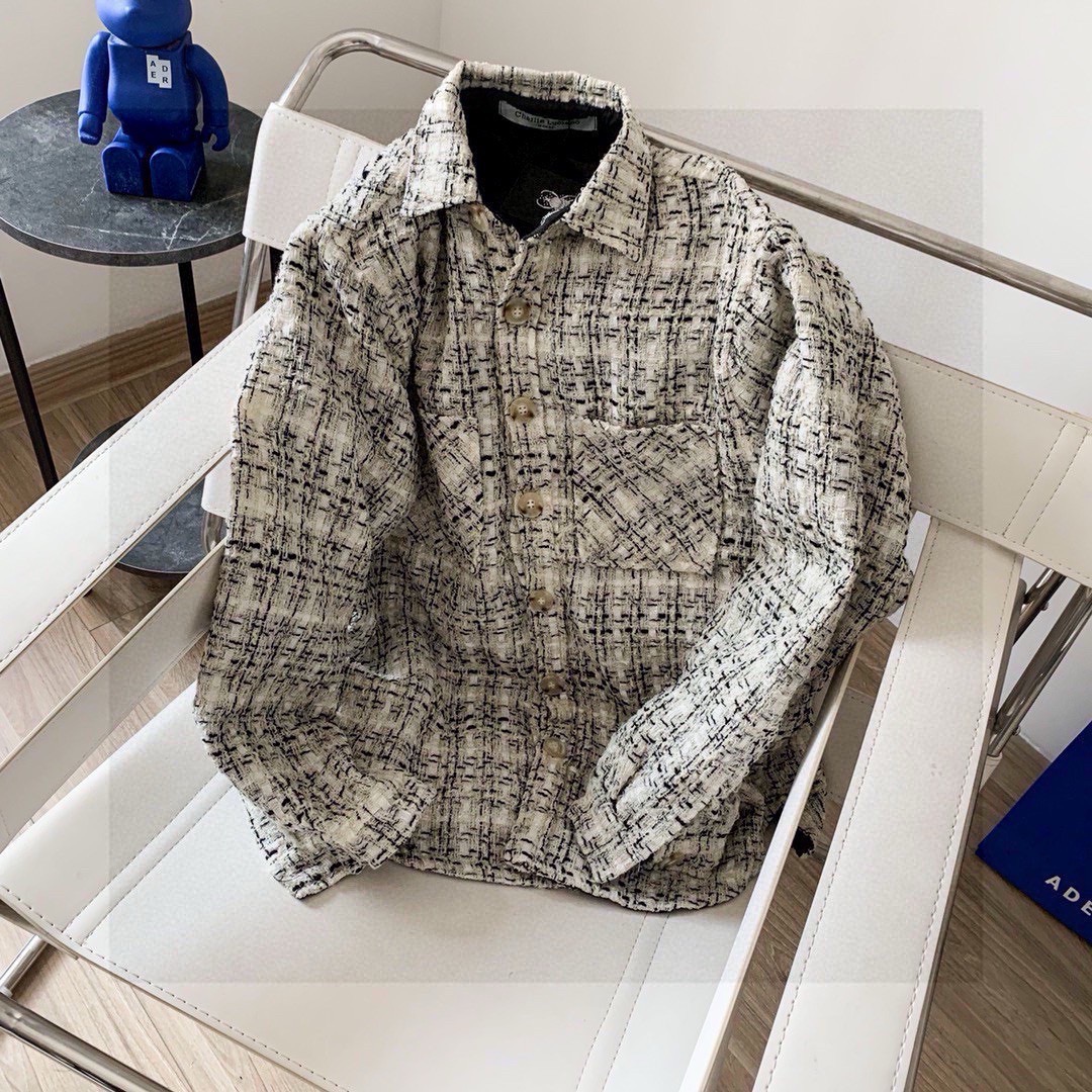 Charlie Luciano cl small fragrant style coarse woven plaid jacket