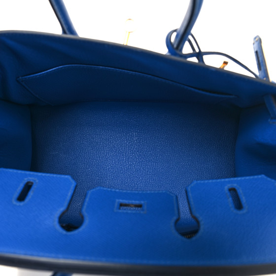 HERMES Epsom Birkin Sellier 25 Bleu France